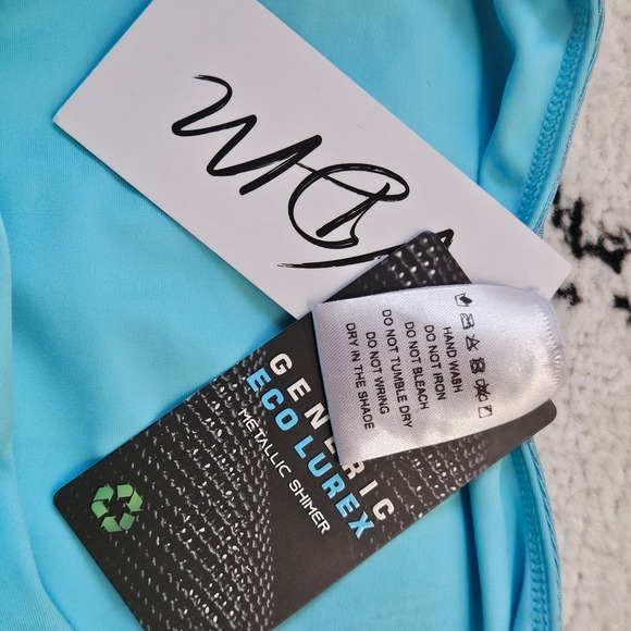 VDM the‎ Label Swim Resort Aqua Blue Stella Tank in Topaz XS NEW - Picture 8 of 9